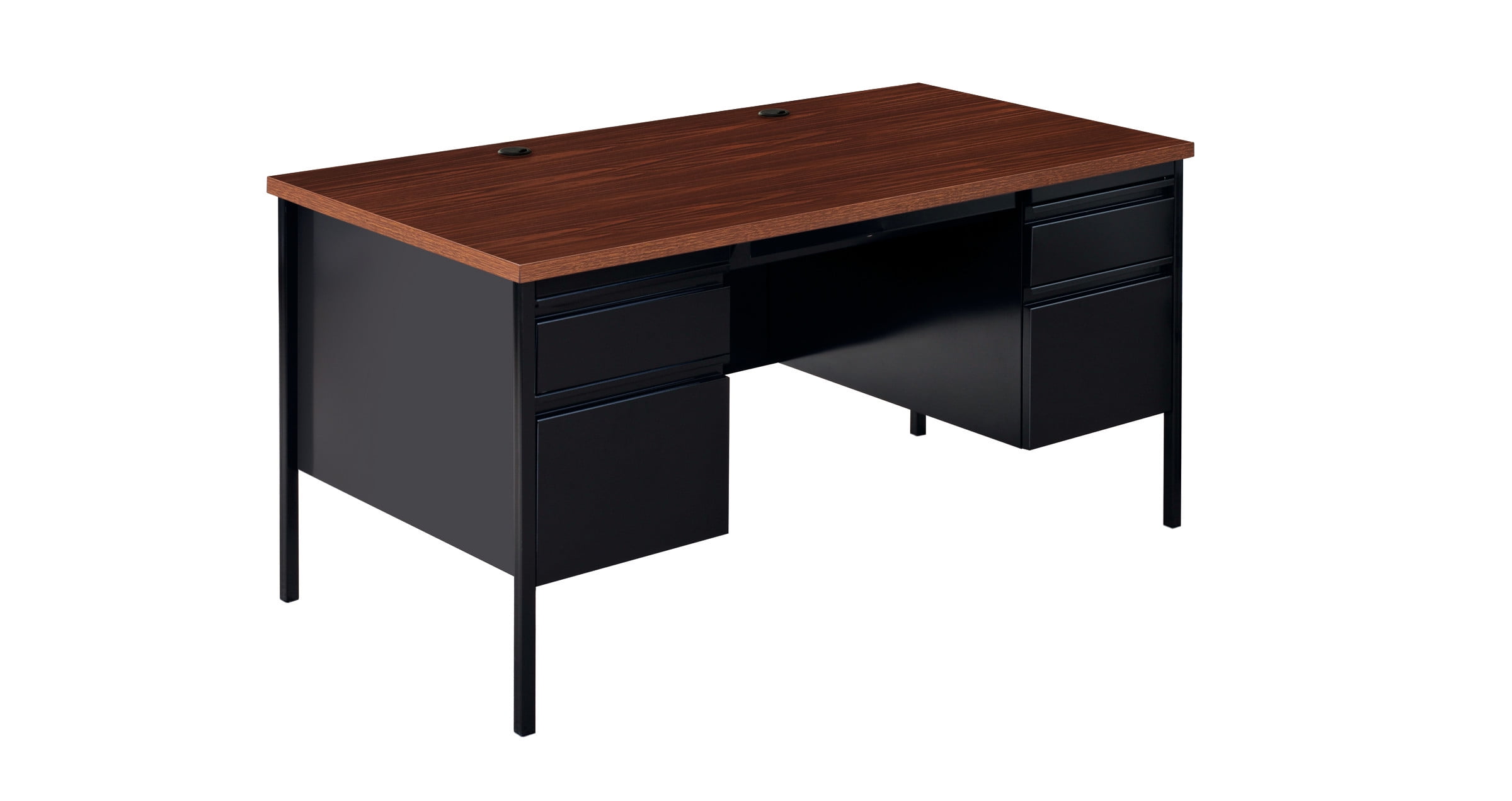 black double pedestal desk