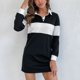 thumbnail image 3 of Vestido tipo sudadera, cuello de solapa, manga larga, vestido con cuello con botones, cuello con botones, vestido de manga larga, diseño revolucionario, 3 of 9