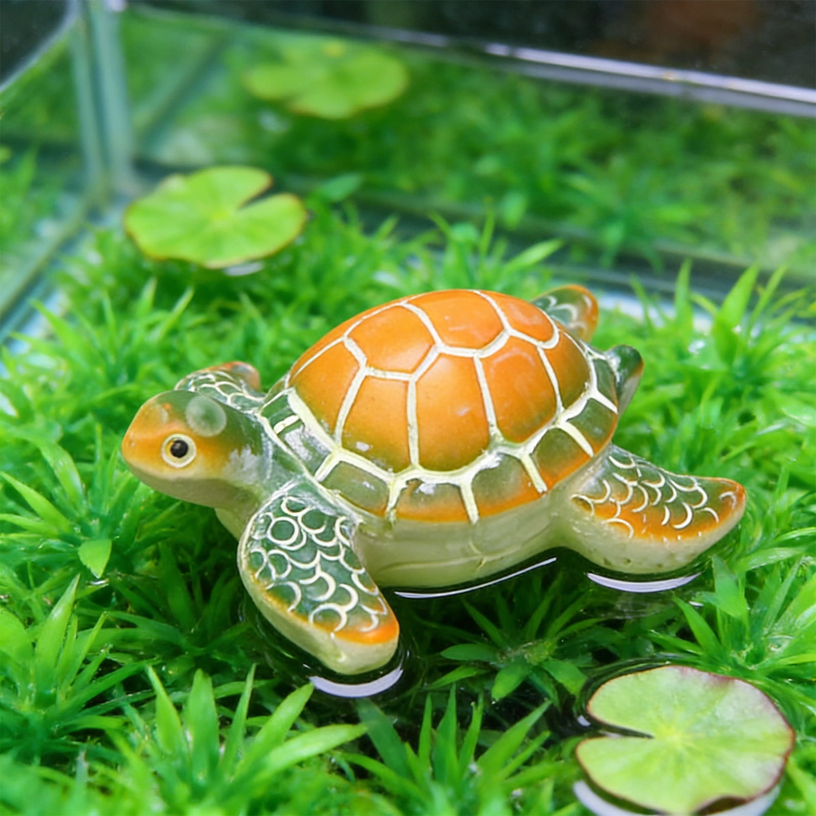 3 Pcs Aquarium Decor Glowing Turtle Ornament for Fish Tank, Luminous Underwater Figurine for Aquatic Scenery & Night Viewing, Green, by IHXORA