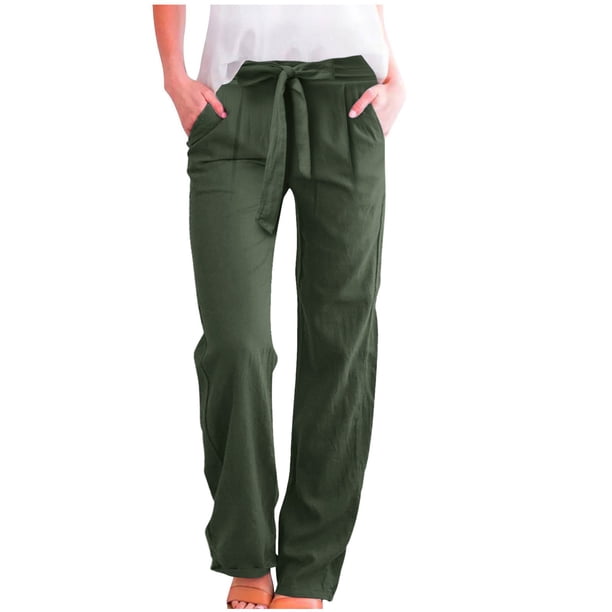 Pantalones de entrenamiento con cintura elástica para mujer - Pantalones largos lisos, corte holgado informal - Tejido cómodo para todas las ocasiones - Tallas S-XXXXXL