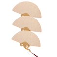 thumbnail image 3 of GUOOL 3Pcs Ancient Fans Paper Hand Fans Double Sided Blank Handmade Fans Round Fans Chinese Paper Fans for Home Decoration Crafting E, 3 of 9