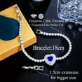 thumbnail image 6 of White Gold Plated Fashion Brand Jewelry CZ Big Heart Round Tennis Chain Bracelet, 6 of 9