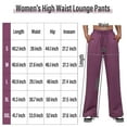 thumbnail image 2 of Women's High Waist Lounge Pants Wide Leg Yoga Sweatpants Loose Casual Pockets Drawstring Workout Joggers Pants, 2 of 7