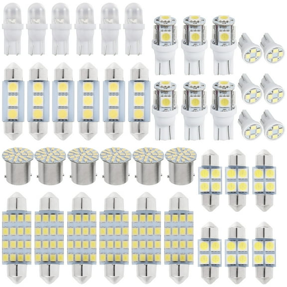 Eummy SMD LED Bulb 42PCS Xenon White Interior Light Bulbs T10 6000K SMD LED Replacement Interior Light Bulbs for Cars Trunks RVs Map/Dome/License Plate/Reading Light Bulbs