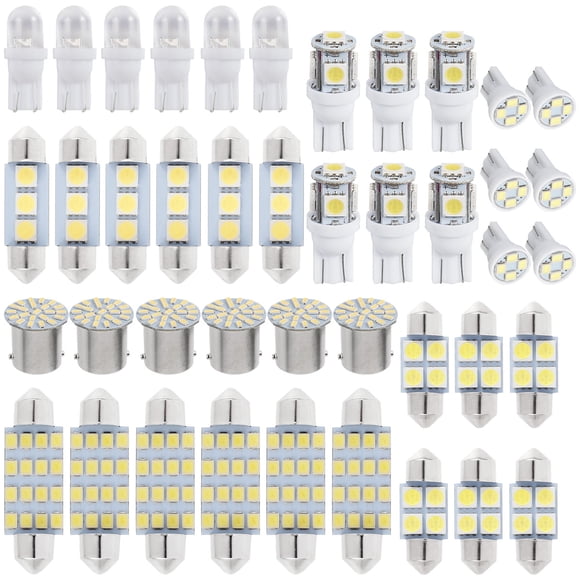 Eummy SMD LED Bulb 42PCS Xenon White Interior Light Bulbs T10 6000K SMD LED Replacement Interior Light Bulbs for Cars Trunks RVs Map/Dome/License Plate/Reading Light Bulbs