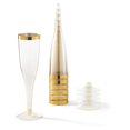 thumbnail image 1 of 30 Pcs Gold Rimmed Plastic Champagne Glasses Clear Plastic Cups One-time Cocktail Cups for Wedding Birthday Holiday Party Bars, 1 of 10