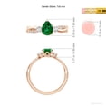 thumbnail image 5 of ANGARA Lab Grown Three Stone Pear Emerald & Diamond Engagement Ring for Women in 14K Rose Gold (Size-7x5mm) | May Birthstone, Birthday, Anniversary, Jewelry Gift for Women | Lab-Grown Emerald Ring, 5 of 8