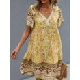 thumbnail image 3 of Women's Floral Print V-Neck Summer Dress 100% Cotton Lightweight Sundress for Casual Everyday Wear Beach Ready, 3 of 10