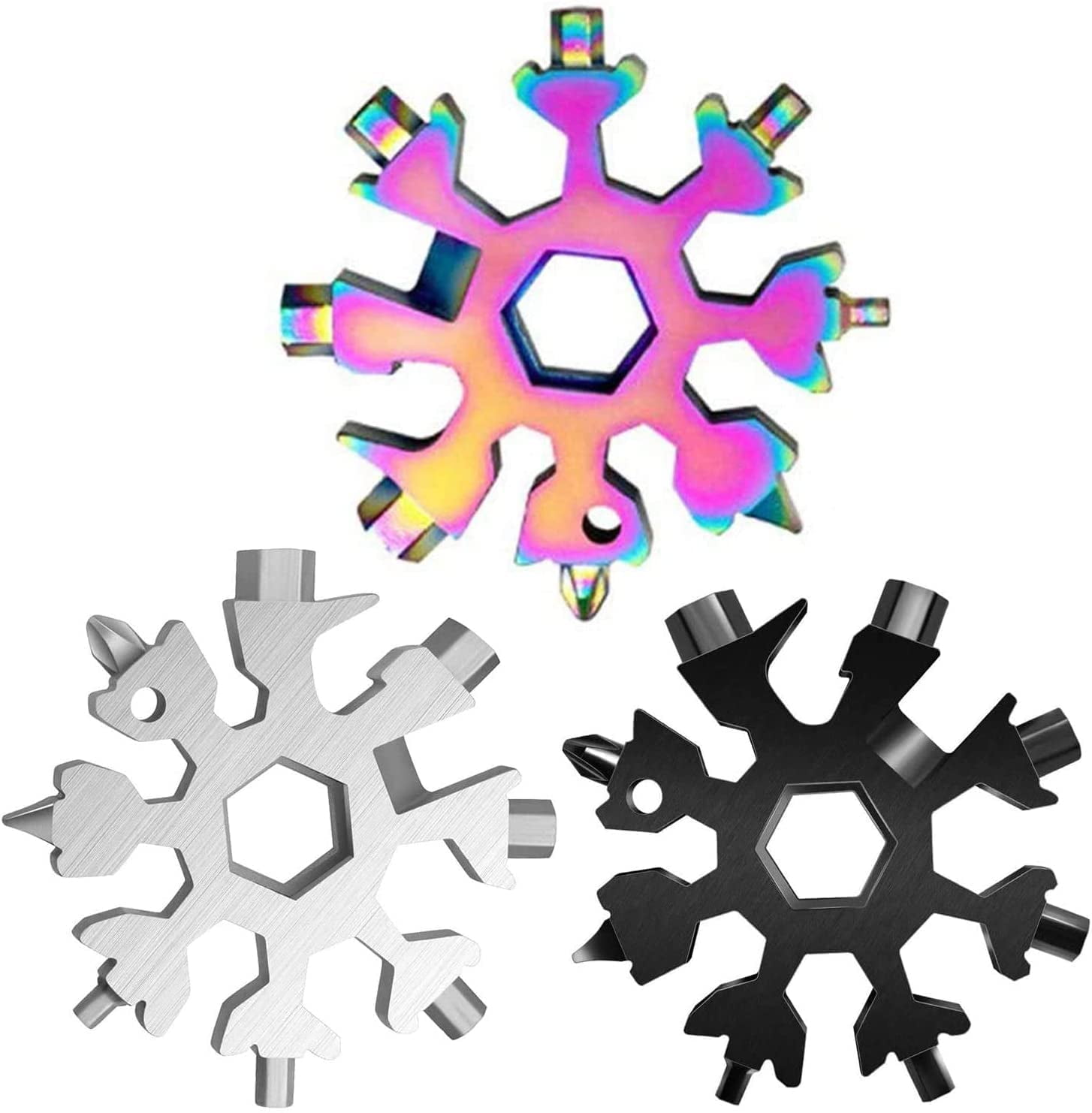 19 in 1 Snowflake Multi Tool Stainless Steel Snowflake Bottle Opener Flat Phillips Screwdriver Kit Wrench Outdoor Wrench EDC Tool Durable and Portable to Take Gold Walmart