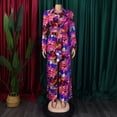 thumbnail image 3 of AURA Womens Two Piece Outfit Tie Front Lapel Long Sleeve Shirt Wide Leg Pants Set, 3 of 10