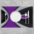 thumbnail image 2 of Modern Abstract Placemats Set of 4 Purple Gray Black Table Decoration Kids Teens Adults Geometric Stripes Dot Table Place Mats Placemat for Kitchen Dining Art Pattern Decor 18"x12", 2 of 4