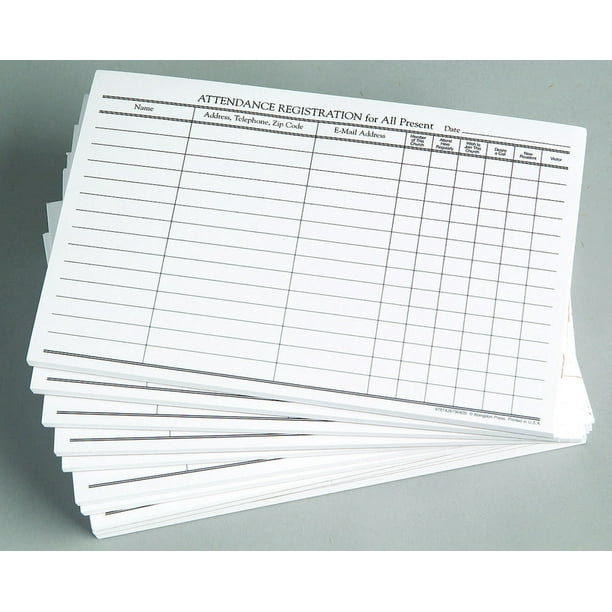Attendance Registration Pad (Pkg of 12) (Other)
