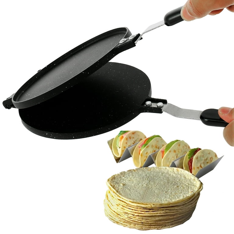12.6-Inch Cast Iron Roti Tawa, Double Handled Cast Iron Crepe Pan for Dosa