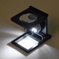 thumbnail image 4 of Lupa de escritorio plegable con tres lupas, lupa con luces, bolsillo portátil plegable, 10x, 4 of 5