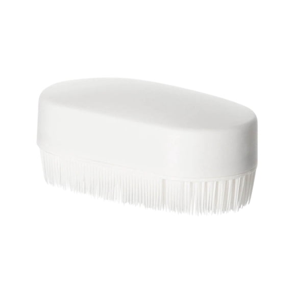 Silicone Soft Laundry Brush for Hand Washing and Stain Removal, White 10.5x6x4cm Silica, Ergonomic Scrubber for Delicates and Upholstery Cleaning