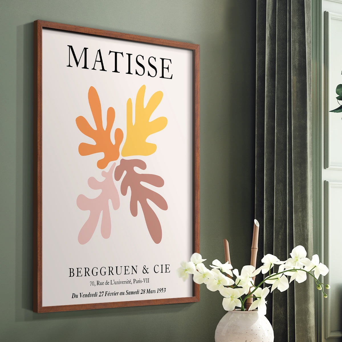 Matisse D in Brown Solid Wood Framed Print No Nail Hanging