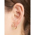thumbnail image 5 of Forever Facets Cubic Zirconia Hinged Hoop Earrings in 18k Gold Plated Sterling Silver, Adult Female, 5 of 9