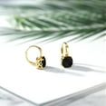 thumbnail image 5 of Gem Stone King 18K Yellow Gold Plated Silver Black Onyx Earrings for Women (4.22 Cttw, Gemstone Birthstone, Cushion Checkerboard 8MM), 5 of 5