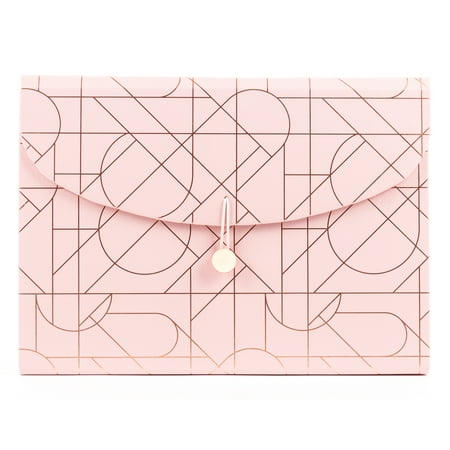 U BRANDS Modern Pretty 13 Pocket Filing Folder, Rose Gold