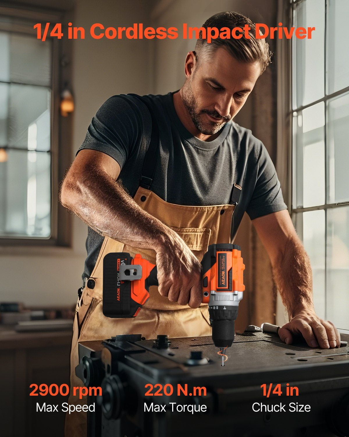 Tool Combo Kit Max 20V Cordless 2-Tool Power Combo Kit with 1/2 in Impact Drill, 1/4 in Impact Driver, Brushless Motor, Adjustable Torque, 2 x 4.0Ah Lithium Batteries, Fast Charger