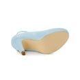 thumbnail image 6 of BLISSFUL STEP Women' Shoes Round Toe Stiletto Heel Ankle Strap Pumps Sky Blue 8, 6 of 8