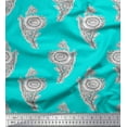 thumbnail image 1 of Soimoi Polyester Crepe Fabric Leaves & Floral Block Print Fabric by Yard 42 Inch Wide, 1 of 3