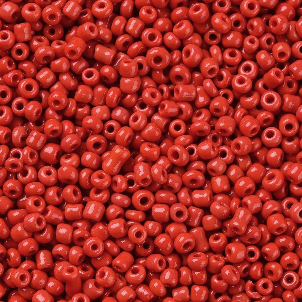 Glass Seed Beads Opaque Colours Seed Small Craft Beads for DIY Jewelry Making Round Red 2mm Hole:1mm 30000pcs/pound