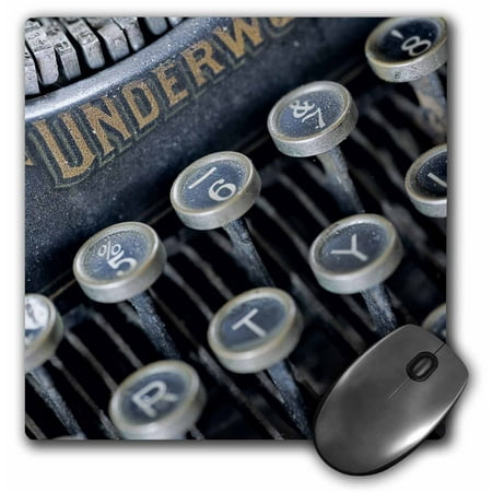 3dRose Close up photo of an old typewriter, Mouse Pad, 8 by 8 inches