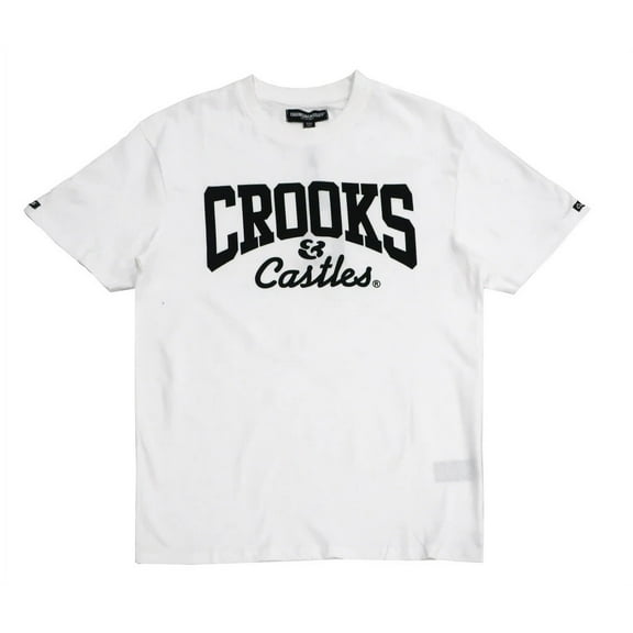 Crooks & Castles Men's Core Logo Graphic Tee T-Shirt (Medium, White)