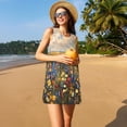 thumbnail image 3 of Fotbe Vibrant Wildflower Meadow Vestido de Verano sin Mangas para Mujer – Vestido Midi Línea A, Estilo Camiseta Floral, Vestido Playero Casual y Fluido, 3 of 7