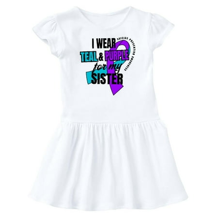 

Inktastic Suicide Prevention I Wear Teal and Purple for My Sister Gift Baby Girl Dress