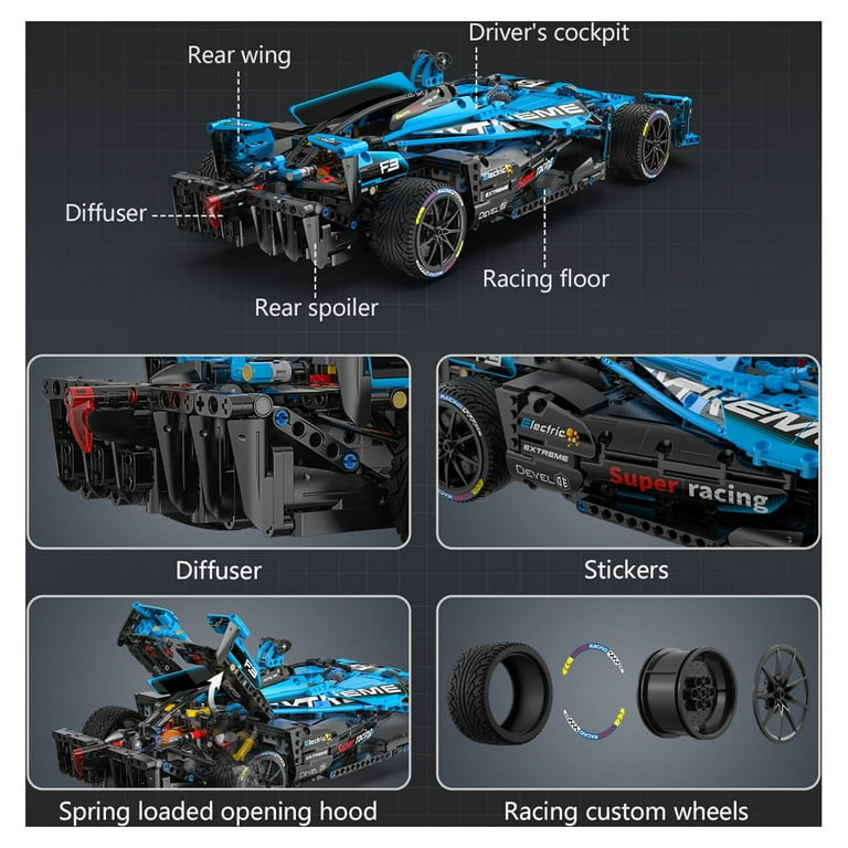 CaDA® Speed Series Model Car Building Set C64004W Electric Super