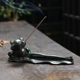 thumbnail image 5 of 1pc Handmade Ceramic Creative Frog Ornament Incense Stick Holder, Aromatherapy Home Decor Censer Tea Pet (Without Incense), 5 of 7