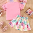 thumbnail image 5 of WOYY Girls Easter Outfits Cute Ruffle Short Sleeve Crew Neck T-Shirt Skirt Set, Sizes 7-8, 5 of 8