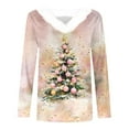 thumbnail image 4 of Christmas Shirts for Women 2025 Xmas Tree Cute Print Tops Furry V-Neck Sweaters Long Sleeve Dressy Tunic Tops Holiday Outfits for Women, 4 of 4