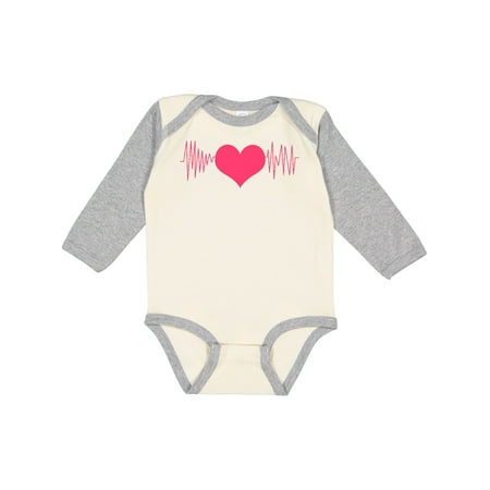 

Inktastic heart monitor Valentines Day Gift Baby Boy or Baby Girl Long Sleeve Bodysuit