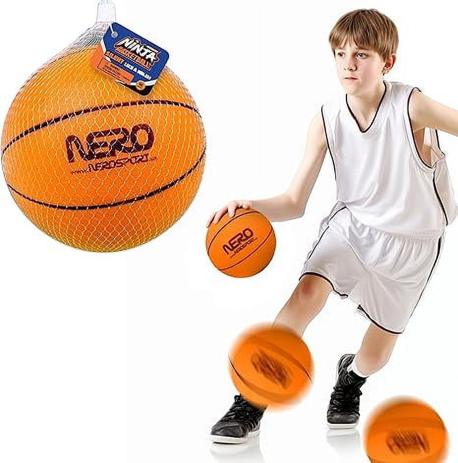 Nero Silent Basketball, Size 3 (7 inches) with Soft Foam Indoor Basketball and Bag