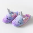 thumbnail image 2 of Kids Unicorn Fuzzy Slippers with Anti-Slip Soles for Girls Boys Lavender C20, 2 of 8