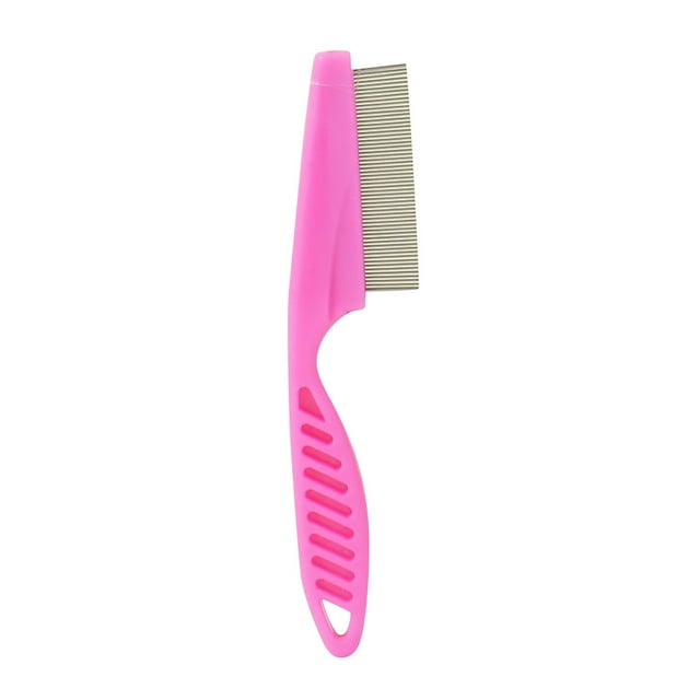 Pet Comb Stainless Steel Cat Comb Flea Comb Pink Small