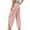 Pink, variant on Rhuody Casual Pants For Women Stylish Striped Loose Fit High Waist Nine Inch Straight Leg Trousers Retro Daily Wear Blue L