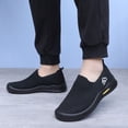 thumbnail image 2 of Mens Sneakers Casual Knit Mesh Arch Support Orthopedic Walking Shoes Nonslip Lightweight Workout Gym Athletic Shoes Loafers Black Size 9.5, 2 of 5