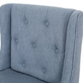 thumbnail image 4 of Noble House Brandon Button Tufted Fabric Wingback Bar Stool, Set of 2, Light Blue, Natural, 4 of 9