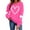 Hot Pink, variant on yievot Women Valentine's Day Sweatshirts Heart Graphic Crew Neck Pullover Long Sleeve Casual Shirts Tops