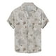 thumbnail image 1 of Blusa y camisa de manga corta con cuello vuelto para hombre, camisa informal de moda con estampado de hojas y solapa de manga corta, blusa para hombre, 1 of 4