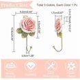 thumbnail image 2 of 3 Resin Flower Wall Hooks (3 Colours), Decorative Robe Hooks, Beautiful Rose Shaped Hooks For Hanging Scarf Bags, Coats, Keys, Towels, Handbags, Hats., 2 of 5