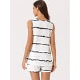 thumbnail image 3 of DARING DIVA Women's 2-Piece Round Neck Sleeveless Shirt Shorts Pajama Set XS White, 3 of 6