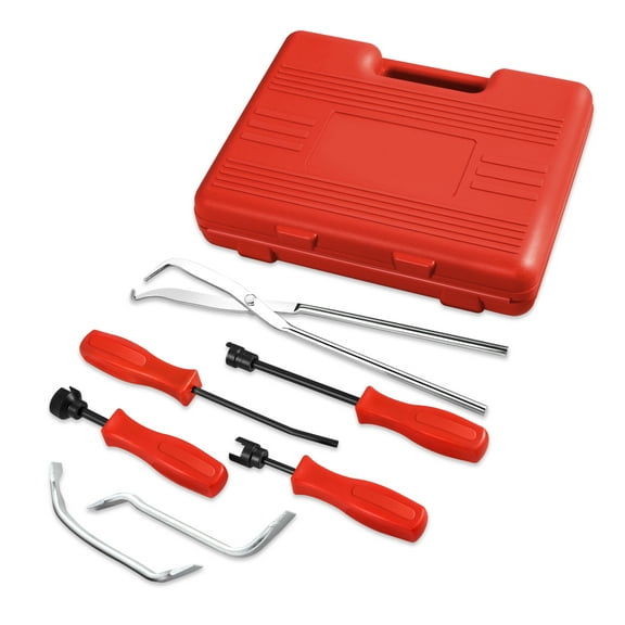 8-Pcs Brake Service Kit - Brake Spring Installer Remover Plier Tools Set with Carrying Case, Red