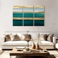 thumbnail image 2 of Elephant Stock Parallel Lines On Teal Wall Art - Horizontal Multi Panel Canvas - Living Room Wall Decor - Abstract Multi Panel - Teal And Green Decor By Allie Corbin - 74" x 48", 2 of 8