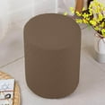 thumbnail image 4 of Housse Extensible pour Ottoman Rond Repose-Pieds Banc Meuble Canapé Tabouret Marron, 4 of 7