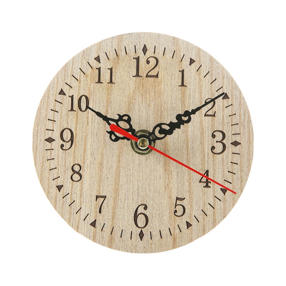Vintage Rustic Wooden Wall Clock Antique Shabby Chic Retro Home Kitchen Decor 
